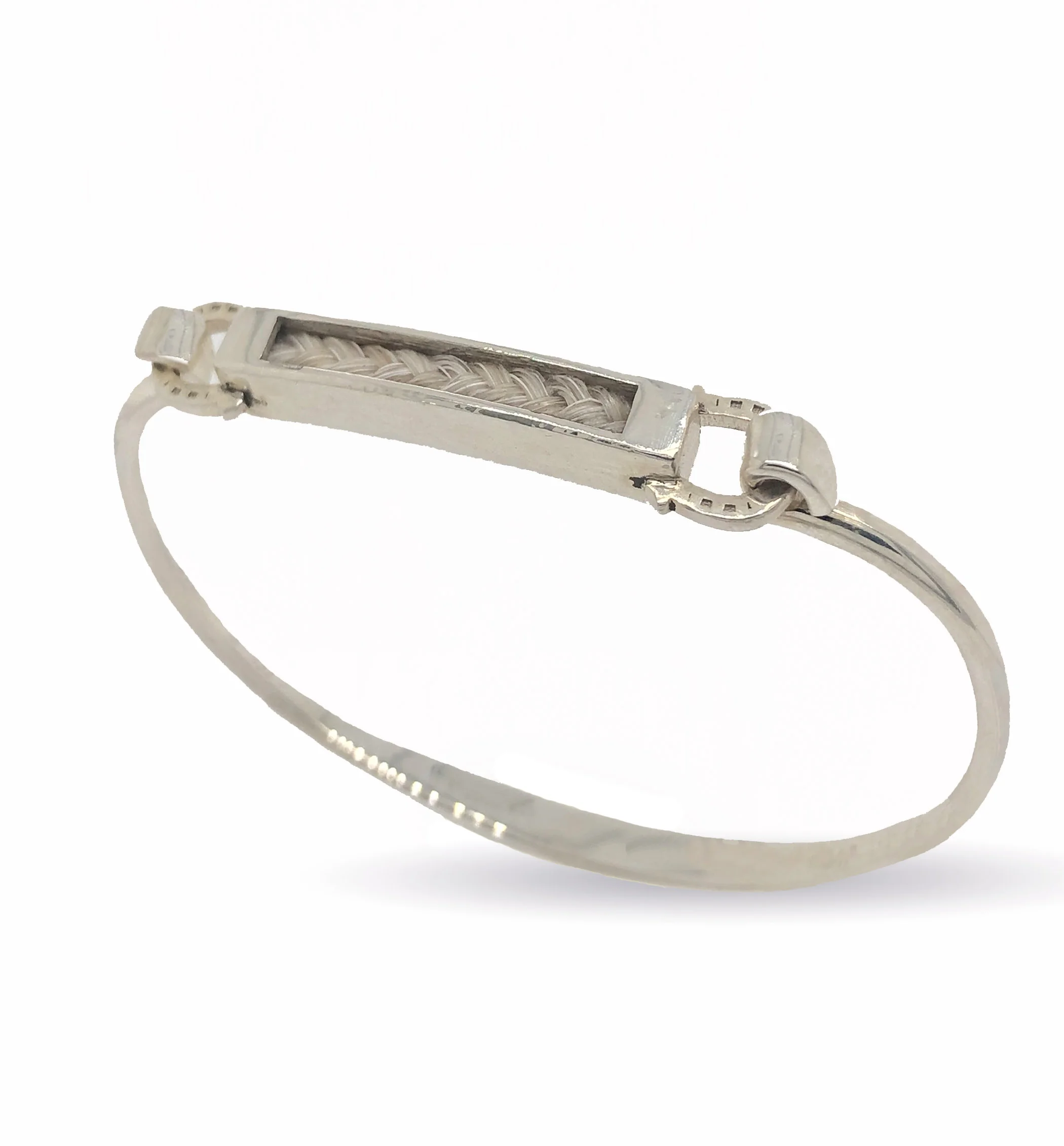 Chic Horse Hair Spring Cuff Bracelet - Equestrian Elegancev